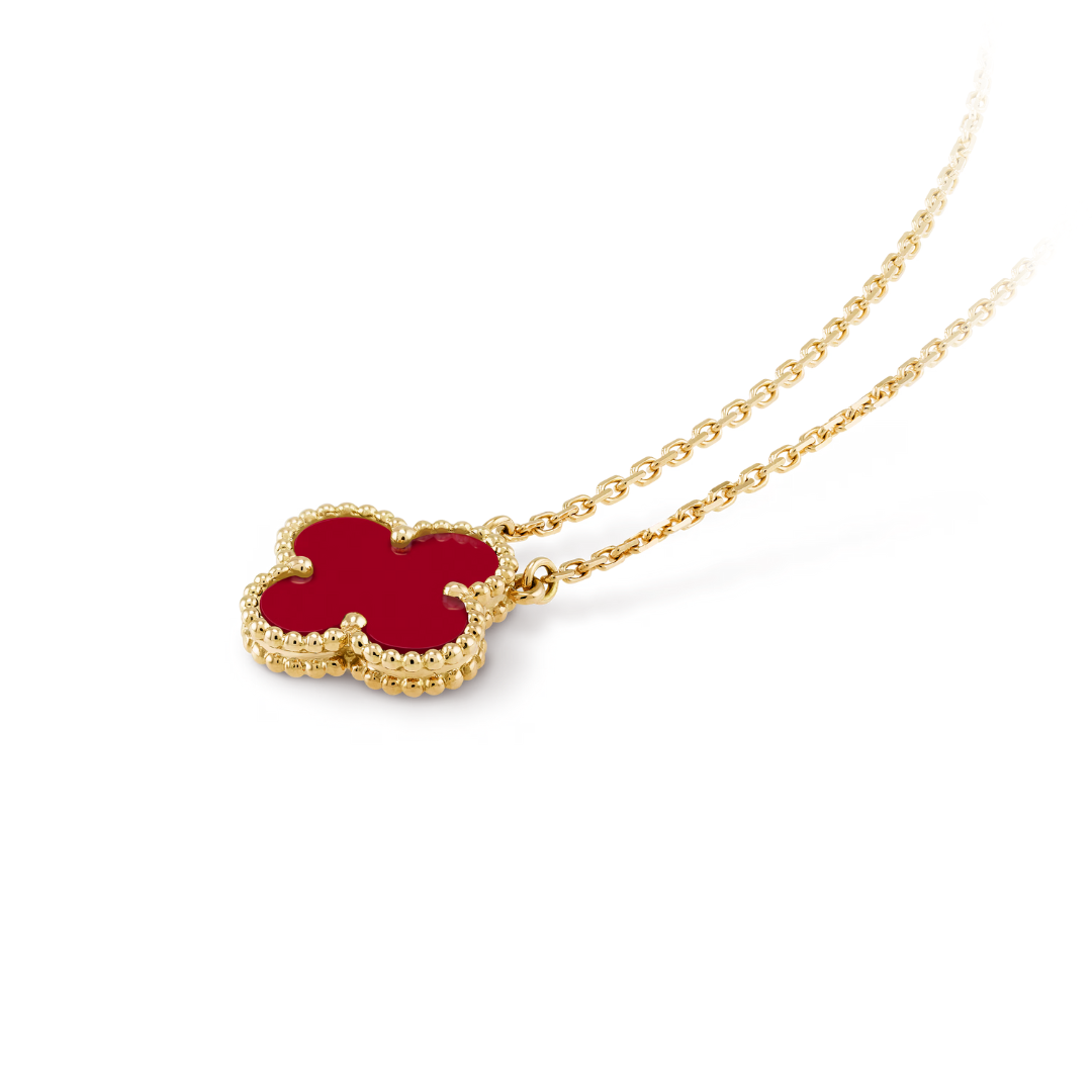 Clover Red Necklace - Bold, Elegant Accessory
