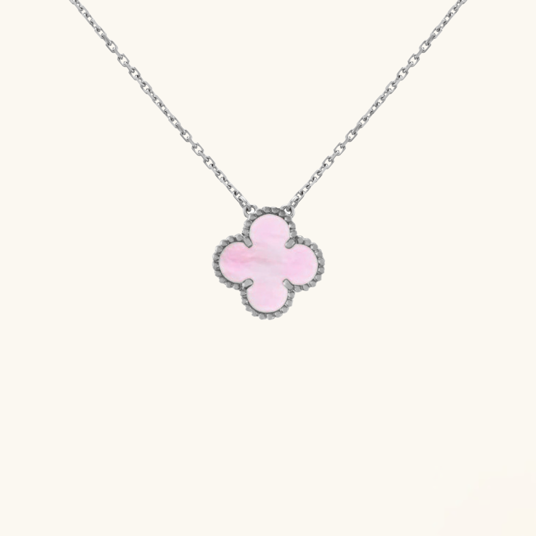 CLOVER Pink & Silver Necklace - Elegant & Delicate