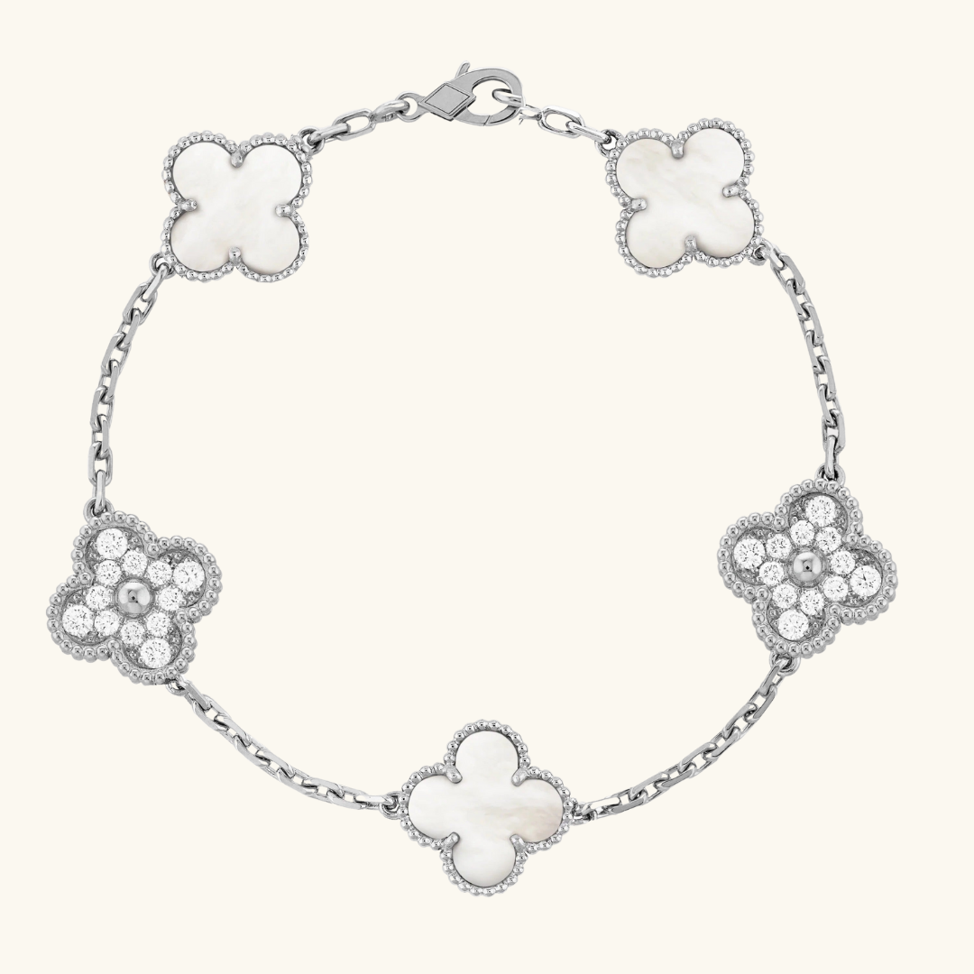 CLOVER Prestige Silver & White Bracelet