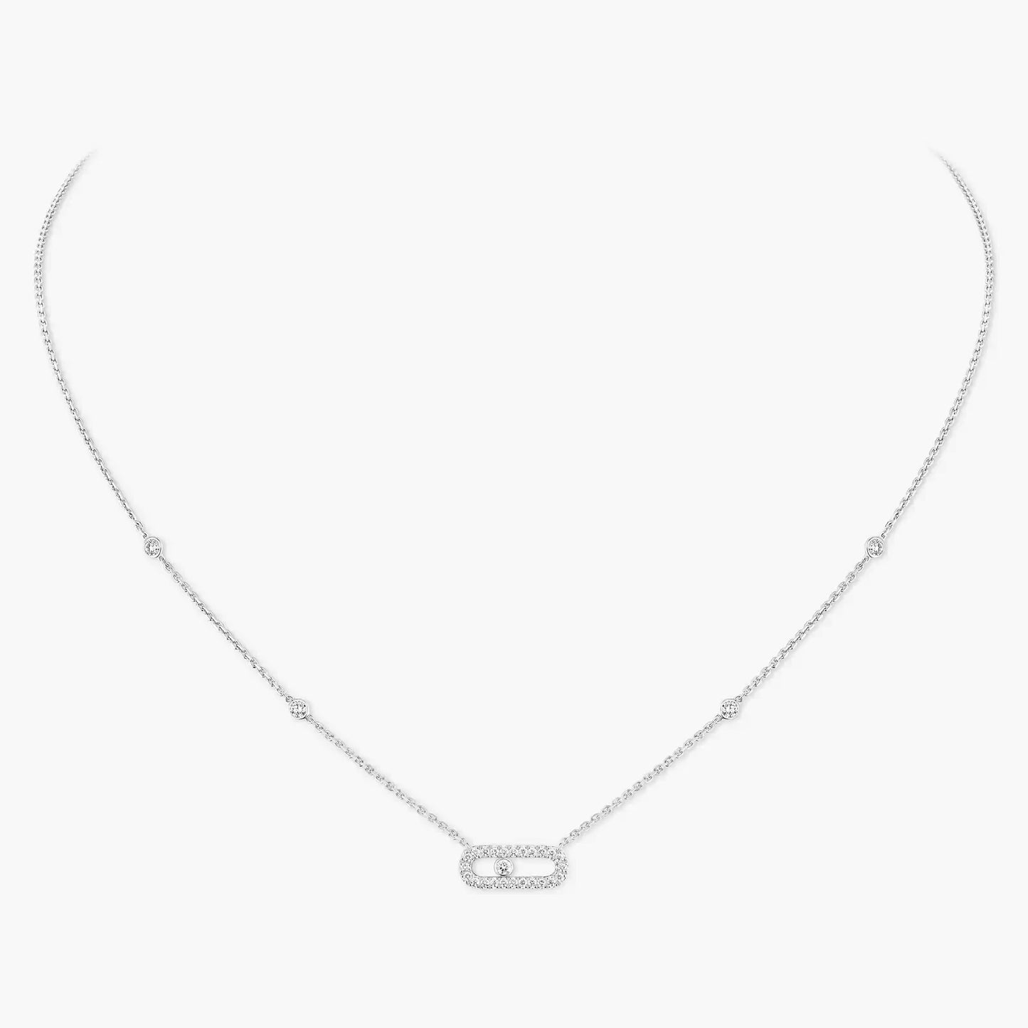 Mollyanne Diamanté Uno Necklace in Silver – Exclusive