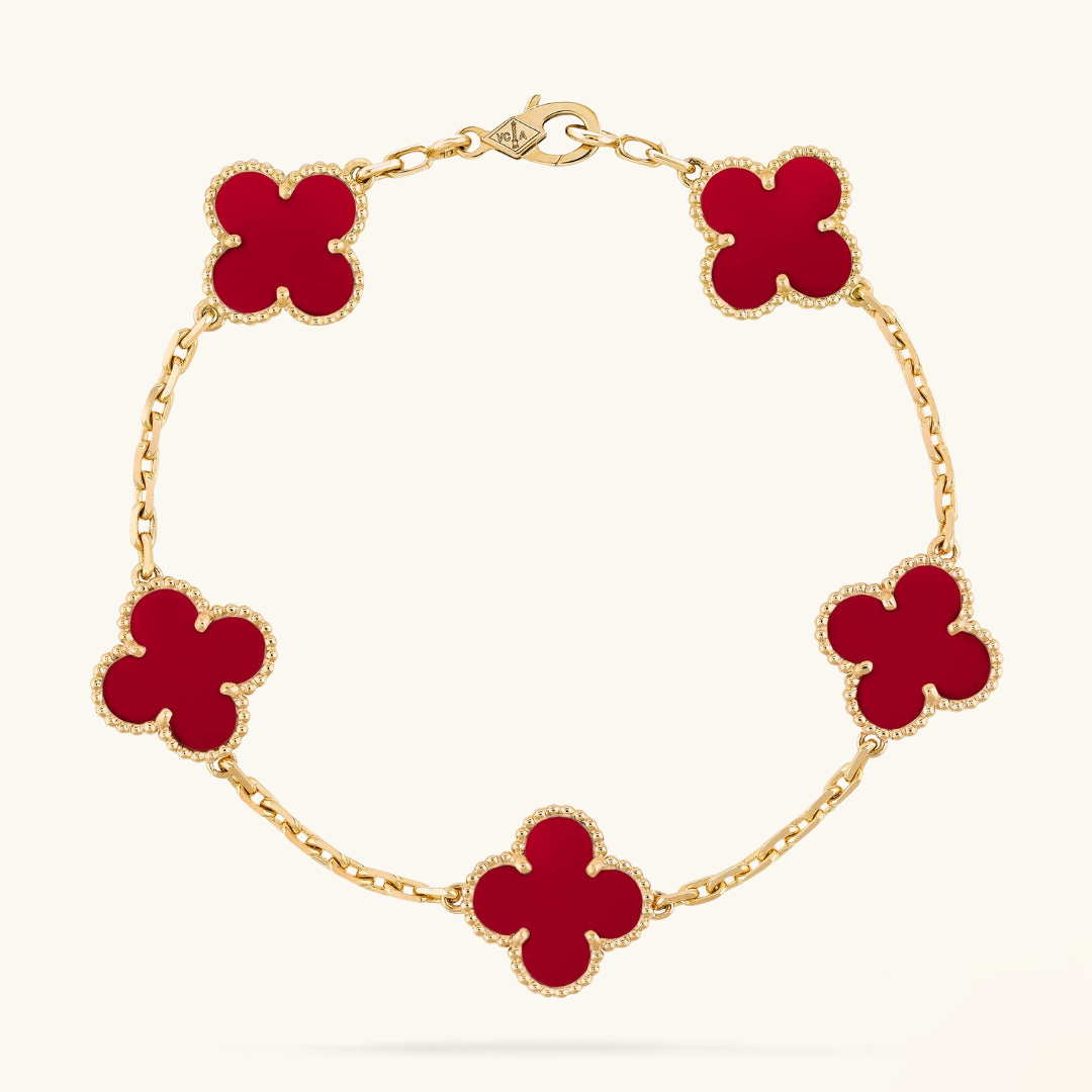 CLOVER Red Bracelet – A Bold, Elegant Accessory