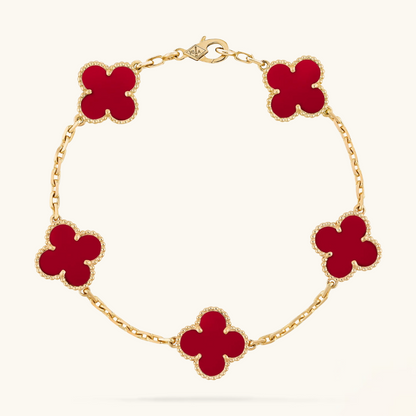 CLOVER Red Bracelet – A Bold, Elegant Accessory