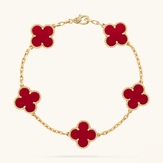 CLOVER Red Bracelet – A Bold, Elegant Accessory