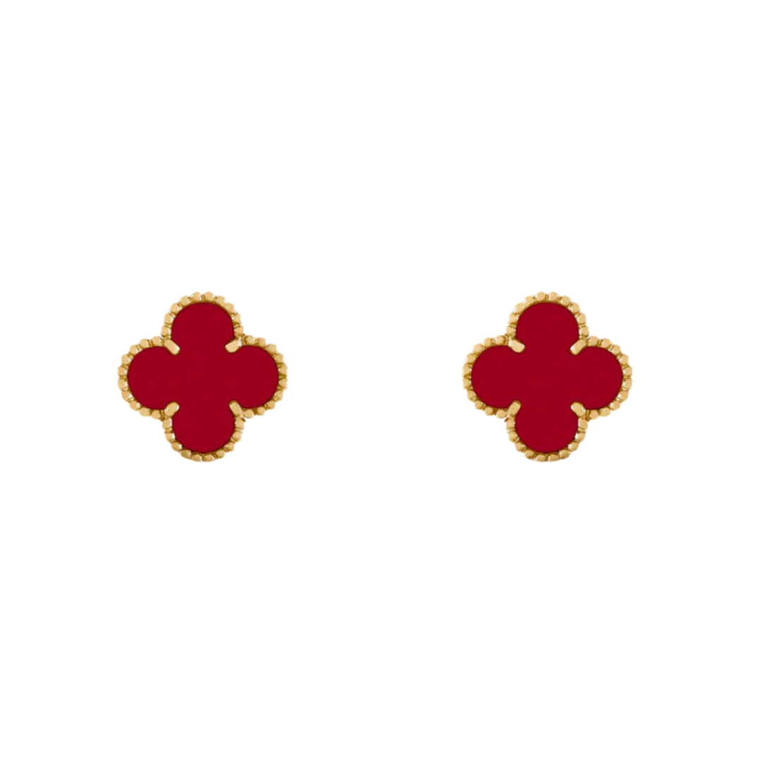 Clover Red Earrings - Elegant Everyday Shine