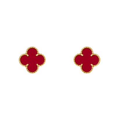 Clover Red Earrings - Elegant Everyday Shine
