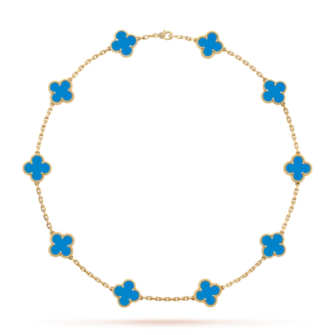 CLOVER | 10-Motif Blue Necklace