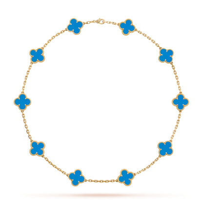 CLOVER | 10-Motif Blue Necklace
