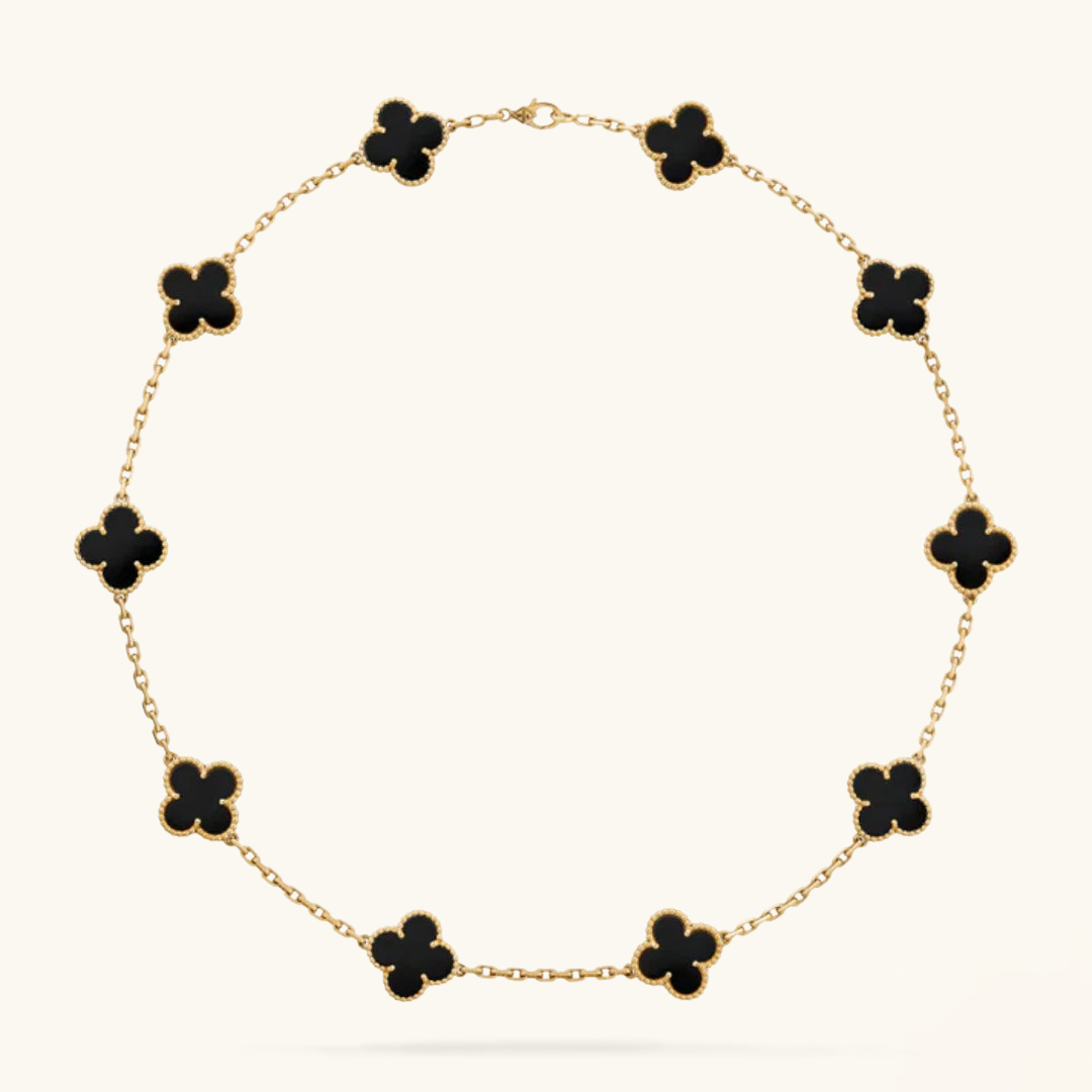 CLOVER | 10-Motive Black Necklace – Sleek, Modern Statement Jewelry