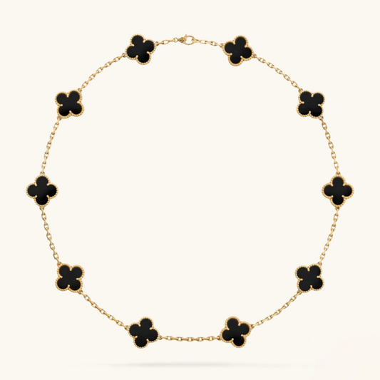 CLOVER | 10-Motive Black Necklace – Sleek, Modern Statement Jewelry