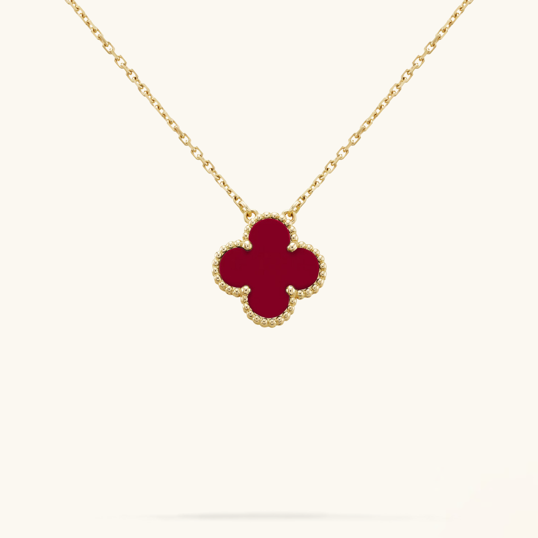 Clover Red Necklace - Bold, Elegant Accessory