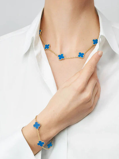 CLOVER | 10-Motif Blue Necklace