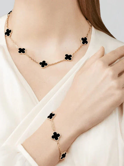 CLOVER | 10-Motive Black Necklace – Sleek, Modern Statement Jewelry