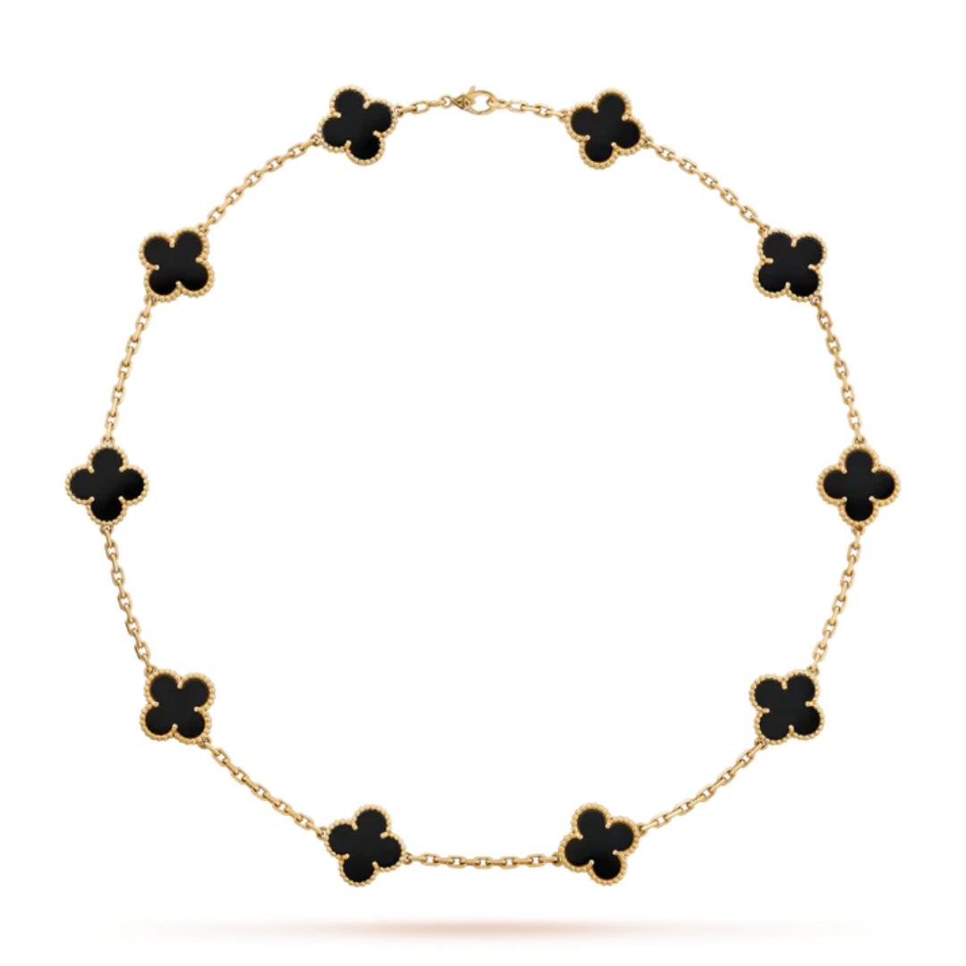 CLOVER | 10-Motive Black Necklace – Sleek, Modern Statement Jewelry