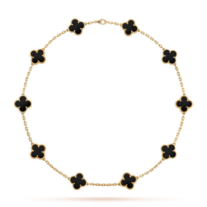 CLOVER | 10-Motive Black Necklace – Sleek, Modern Statement Jewelry