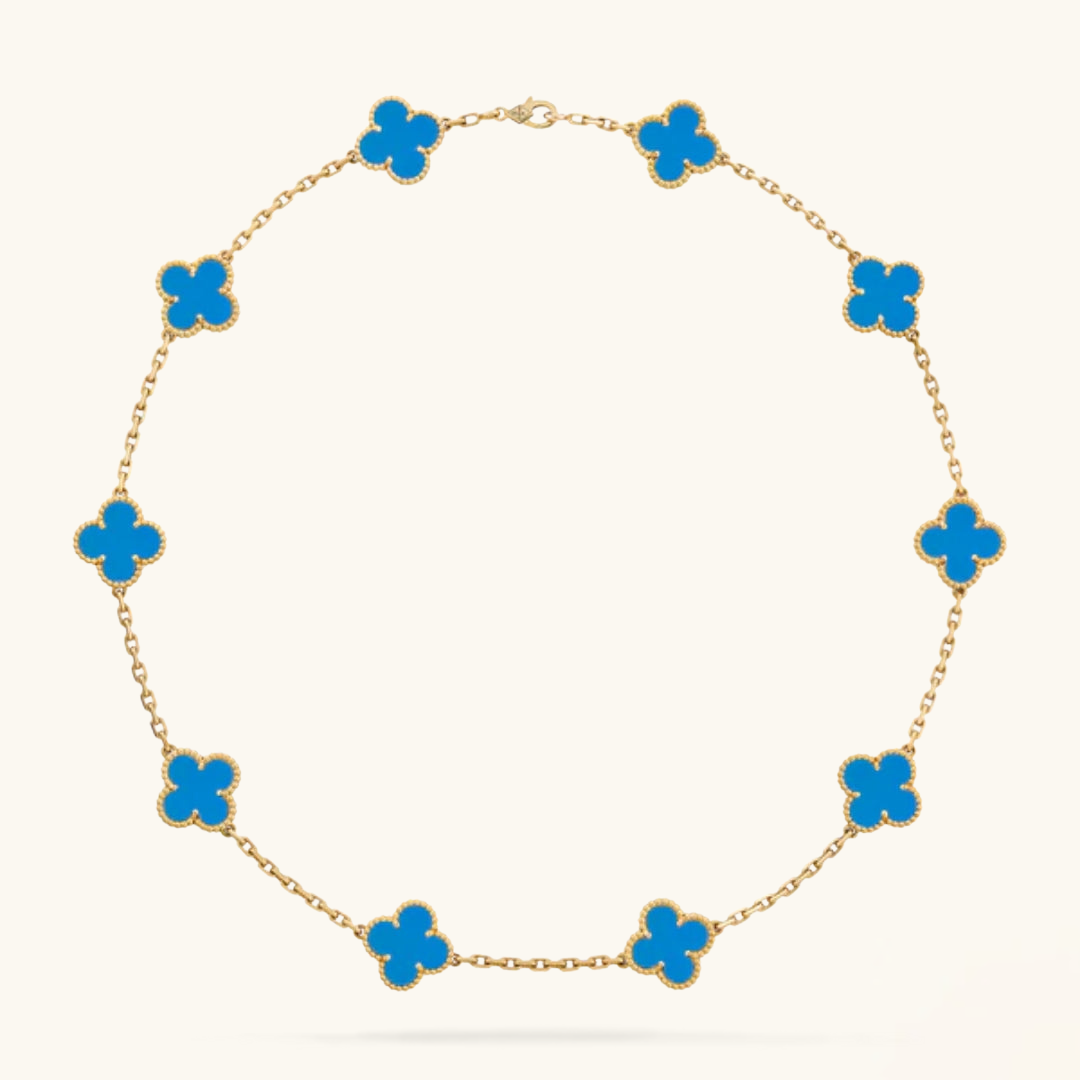 CLOVER | 10-Motif Blue Necklace