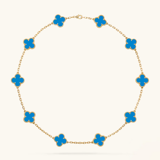 CLOVER | 10-Motif Blue Necklace