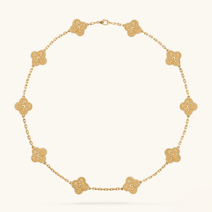 CLOVER | 10-Motif Gold Necklace