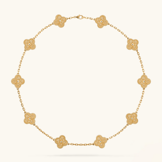 CLOVER | 10-Motif Gold Necklace