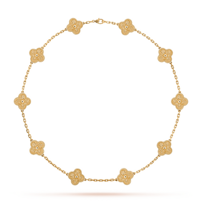 CLOVER | 10-Motif Gold Necklace