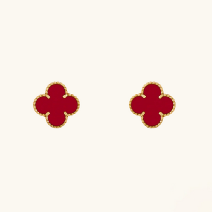 Clover Red Earrings - Elegant Everyday Shine