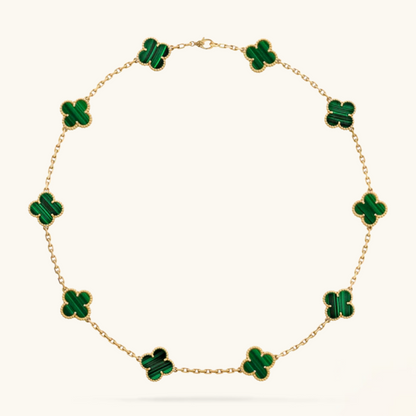 CLOVER | 10-Motif Green Necklace - Vibrant Green Statement Piece
