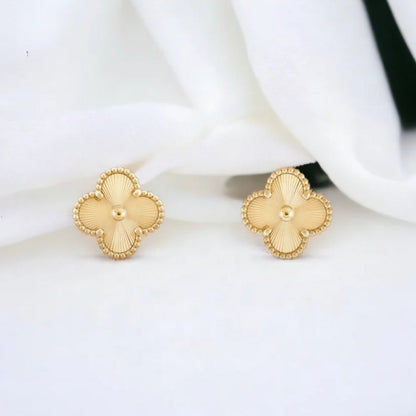 CLOVER Gold Earrings - Elegant Clover Design