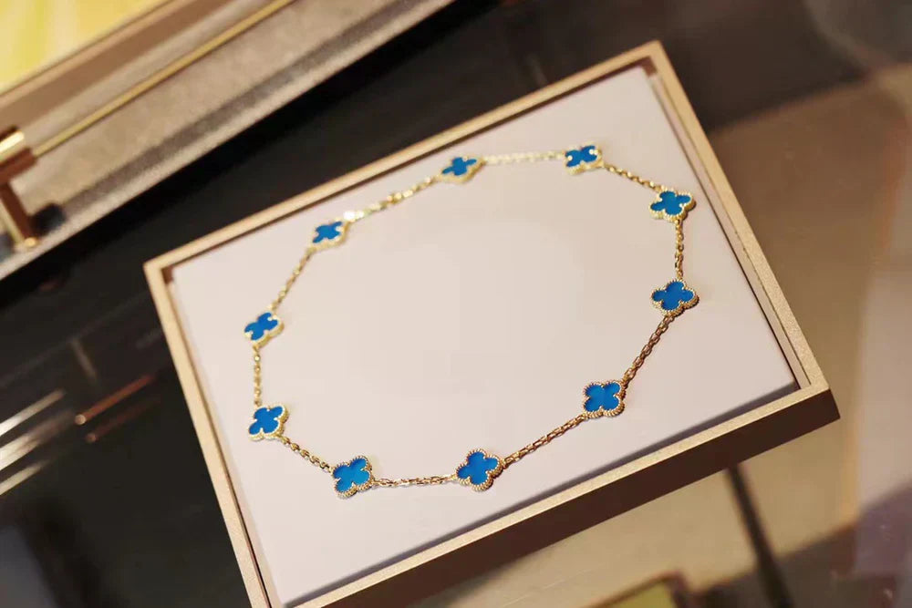 CLOVER | 10-Motif Blue Necklace