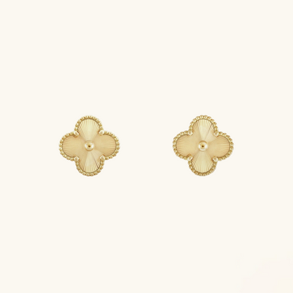 CLOVER Gold Earrings - Elegant Clover Design