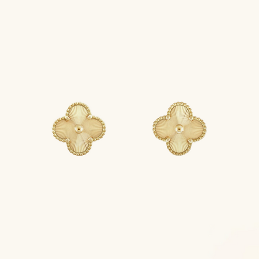 CLOVER Gold Earrings - Elegant Clover Design