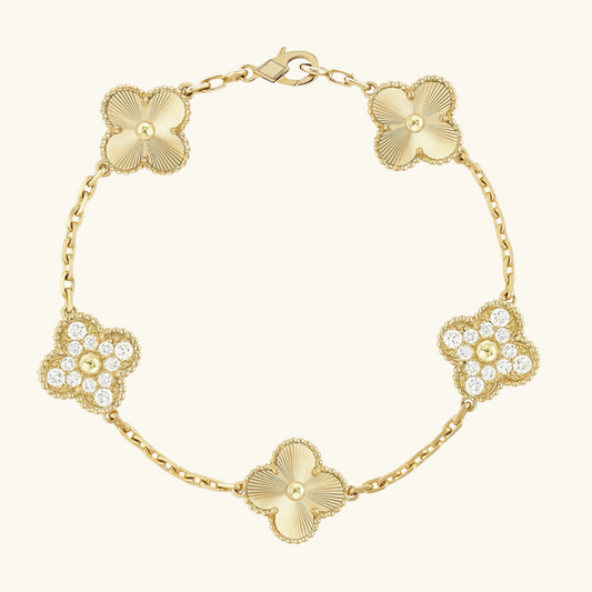 CLOVER | Prestige Golden Guilloché Bracelet