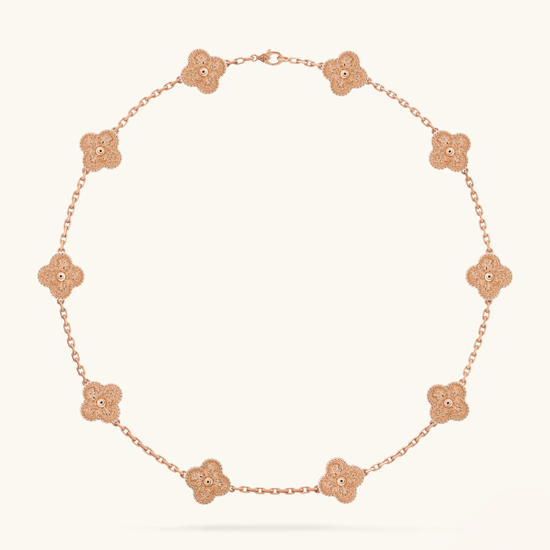 CLOVER | Pink Necklace with 10 Motifs