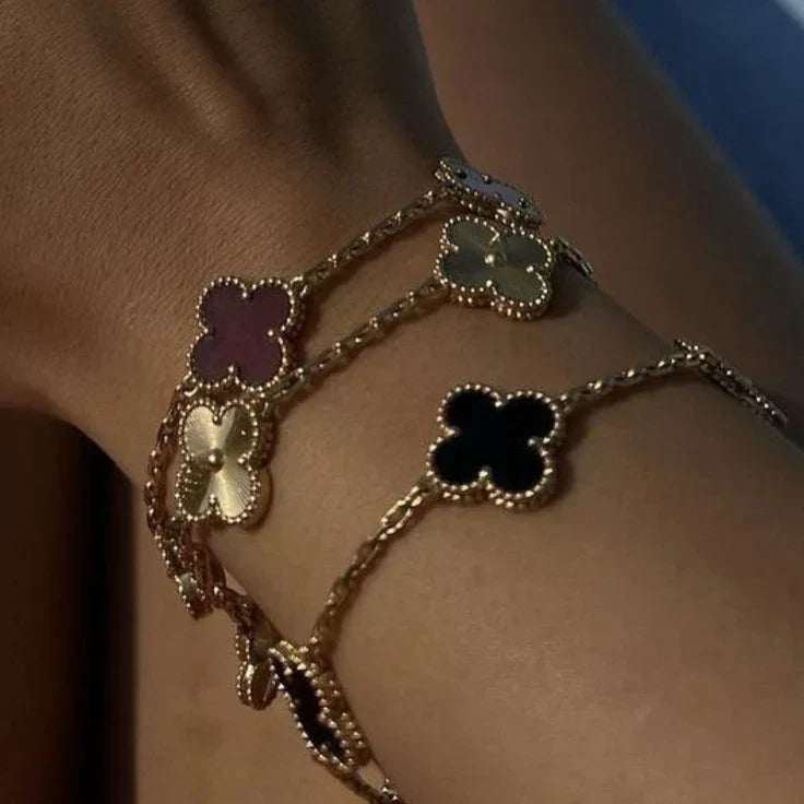 CLOVER Black & Gold Two-Tone Bracelet