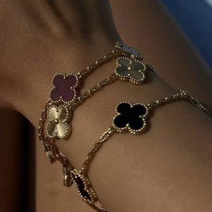 CLOVER Black & Gold Two-Tone Bracelet