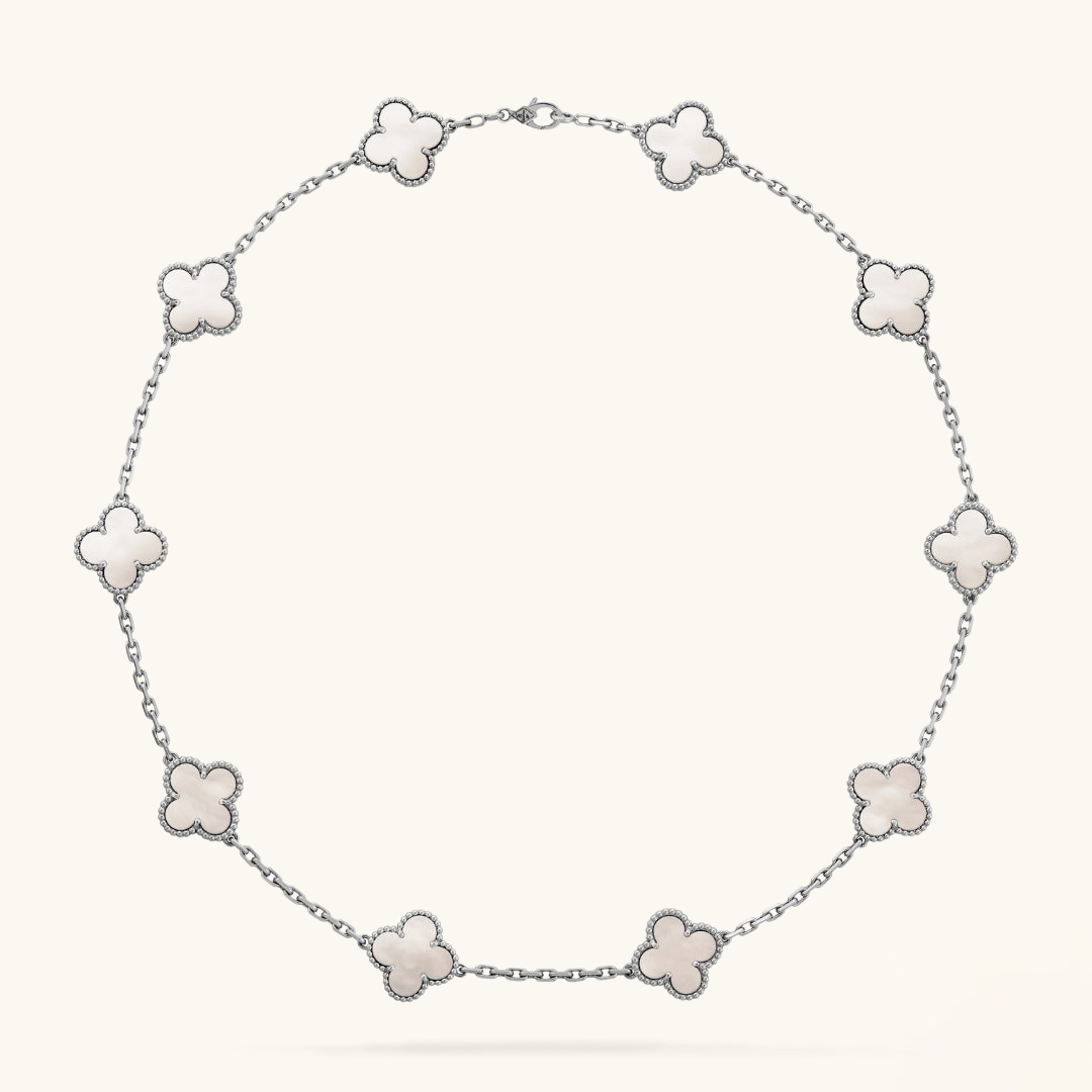 CLOVER | 10-Motive Silver Necklace