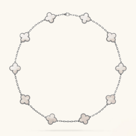 CLOVER | 10-Motive Silver Necklace