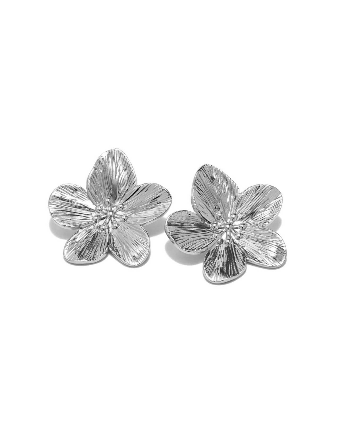 Elegant Silver Jasmine Earrings
