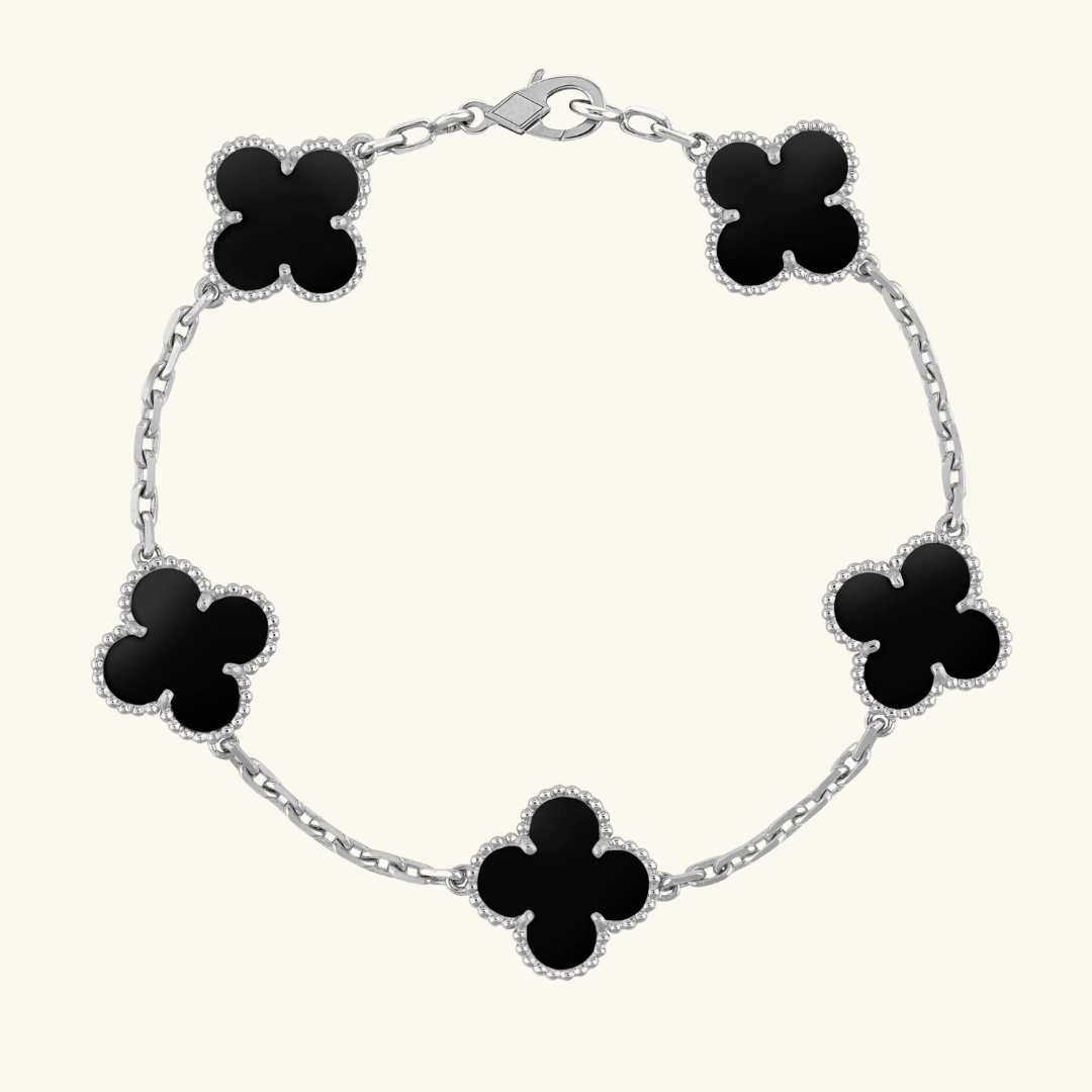 Clover Black & Silver Bracelet