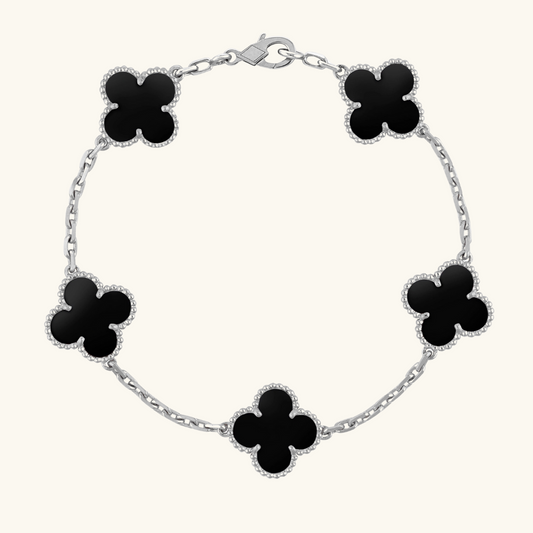 Clover Black & Silver Bracelet