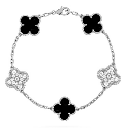 CLOVER Prestige Black & Silver Bracelet